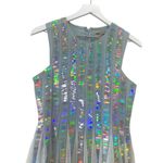 ASOS Silver Holographic Sleeveless Fit & Flare Party Dress Size 6 Photo 3