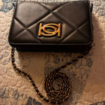 Bebe  Gio Flap Crossbody bag in black quilted faux leather with gold-tone hardware Photo 0