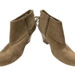 Skechers  Tan Leather
Zip Cuffed Tall Heel Ankle
Booties Women's Size 9 Photo 1