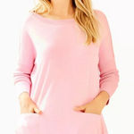 Lilly Pulitzer Cobo Sweater Women's Large Heathered Pink Tropics Tint Boat Neck Photo 0