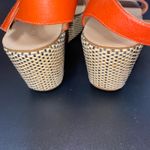 Maypol  Brown Leather Woven Wedge Heels Platform Sandals Women's Size 38 US 7.5 Photo 3