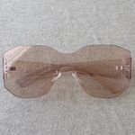 Free People Sidetracked Rimless Sunglasses Retro 70’s Summer Beach Neutral RARE Photo 4