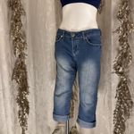 Love Indigo Jean Women's Size 6 Cuffed Capri Stretch Denim Bling Embroidery Pock Photo 7