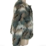 Willow & Clay Green Teal Black Spotted Teddy Jacket Furry Coat Large Womens Photo 3
