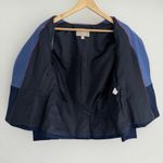 Talbots Banana Republic Hacking Jacket 12P Blue Herringbone Wool Blend Two Tone Blazer Photo 5