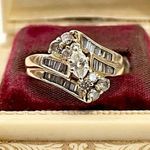 Solid 14k Yellow Gold And Natural Diamond Wedding Ring Size 5.5 Photo 6