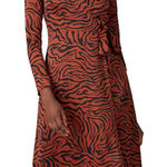 Sweet Baby Jamie Chic Brown Black Zebra Wrap Midi Dress Women’s Size Small S Photo 0