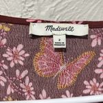 Madewell Maroon Floral Print Wrap Top Shirt Size 2 Photo 1