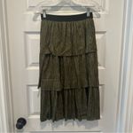 Only True Streetwear Green Metallic Tiered Acton Jersey Skirt size Small Photo 6