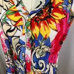 Seven Islands New York Women's Sleeveless Floral Print Button Front Midi Dress L Blue Size L Photo 1