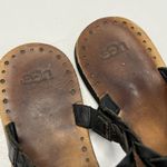 UGG Australia Bria Black Tan Braided Leather Flip Flop Sandals Women’s 7 Basic Photo 4