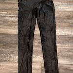 Spanx shiny black faux leather look leggings small Photo 0