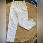 We The Free Free People City Of Lights Sz 25 High Rise Linen Blend Ecru Jeans Photo 5