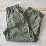 Aerie  Loose Fit‎ Jogger Khaki Pants size Medium Green Elastic Waist Lightweight Photo 0