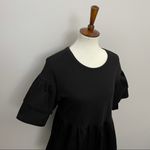 Bobeau Top Shirt Tunic Ruffle Bell Sleeve Crocheted Peasant Romantic Black Photo 9
