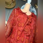 Vintage 90’s Paisley & Sequin/Beadwork Ice Brand Silk Blouse Large Red Photo 1