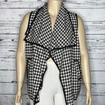 Multiples NWT Size L Black Houndstooth Wool Blend Drape Front Vest Jacket Photo 0
