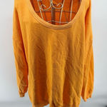 Aerie yellow orange women’s sweatshirt size medium 100% cotton Photo 0
