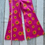 Free People Pink Lipstick Combo Floral Print High Rise Flare Jeans Women’s 28 Photo 2