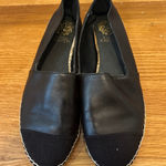 Vince Camuto  Black Leather Espadrille Flats Slip On Shoes Womens Size 9.5 Photo 0