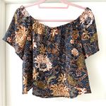 Madewell  Multicolor Off the Shoulder Silk Blouse in Sea Floral, Size Medium Photo 7