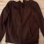 PINK - Victoria's Secret PINK Victoria’s Secret Chocolate Brown Zip Up Sweatshirt Photo 0