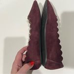 Adrienne Vittadini  Fox scalloped pointy toe flats, suede leather maroon 7.5 Photo 3