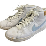 Nike Court Royale 2 Mid White Light Blue Leather High Top Sneakers Womens 8 Photo 0