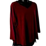 Belle by Kim Gravel Long Sleeve Top, Faux Leather Trim Photo 3