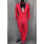 Kas New York embroidered jumper romper outfit with tassel detail low cut small Pink Photo 2