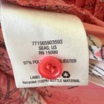 Laura Scott Coral Orange Pink Floral Pleated Black White Flowers  Size Medium Photo 4