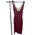 Bottega Veneta  Fluid Suede Dress in Mahogany & Sand 34 0 2 Womens Midi Leather Photo 5