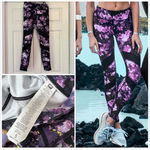 Fabletics Women's Faviola PowerHold Leggings Size S Purple Orchid Floral Print Photo 1