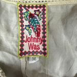 Johnny Was Embroidered Blouse Bohemian Tunic Western Top Cream Sz M Aztec Boxy Photo 6