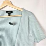 Forever 21  Light Blue Ribbed Short Sleeve Wrap Sweater 2X Photo 4