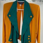 April Rain Yellow Green Blazer Vintage Military Style open front cut out back L Orange Size L Photo 1