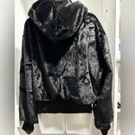 DKNY Faux Fur Black Bomber Jacket. XL. NWT Photo 3