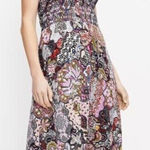 Loft Ann Taylor  Paisley Print Smocked Midi Sundress Size XS Photo 0