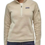 Patagonia  Women's Better Sweater Cream Quarter-Zip Sweater Size Small Photo 0