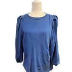 The Great . Blue Cotton Puff Sleeve Top Size 0 (US 0-2) Photo 1