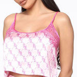 FASHIONNOVA In Your FN Dreams Satin Pink top Pink Size M Photo 0