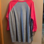 Next Level Apparel 3/4 sleeve baseball tee Gray w/ red sleeves “have a jolly Christmas “ Photo 7