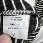 LA Made  Black White Stripe Bodycon Cold Shoulder Dress Small New Photo 4