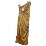 Petal and Pup  NWT $129 Bronze satin one shoulder maxi dress 12 L Photo 2