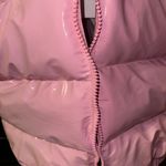 Pink Shiny Cropped Puffer Jacket Photo 2