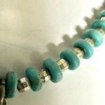 Vintage Virgin Mary blue and black beaded pendant necklace Photo 6