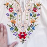 vintage • silk embroidered peasant blouse floral 50s 60s Peony Chinese folk Size XS Photo 3