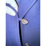 J Crew Wool Coat Italian Stadium Cloth Nello Gori Size 6 Dark Academia Preppy Blue Photo 3