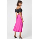 Farm Rio  Strap Detail Satin Finish Midi Skirt, Pink, Small Photo 2