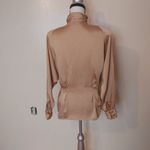 American Vintage Blouse Concepts Size 8 Vintage Gold Long Sleeve Shiny Blouse Top 80s Padding Car Photo 1